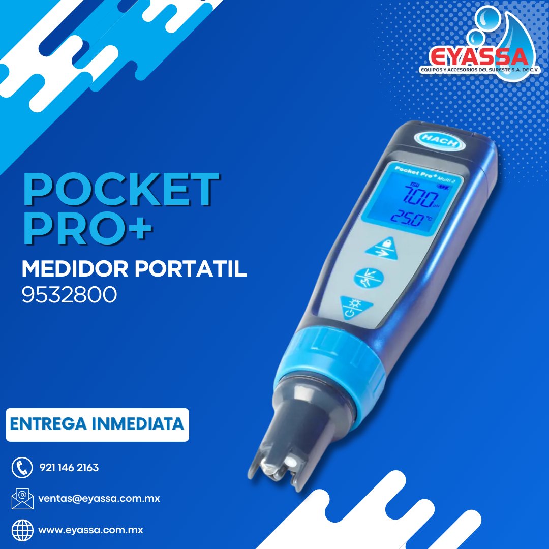 EyassaOficial's tweet image. La precisión que necesitas en la palma de tu mano💧
¡Lleva tu medición al siguiente nivel! 🚀
#PocketPro #Hach #pH #Eyassa #MedidorPortatil