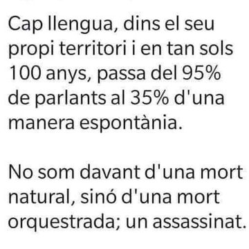 ABalagu's tweet photo. Mai un president de la Generalitat havia parlat en castellà al Parlament. 
Salvador Illa és president gràcies als vots d'ER, ells són els principals responsables del genocidi lingüístic planificat que patim. 
Només cal veure qui ha estat conseller d'Educació. https://t.co/18YYOQ6pnF