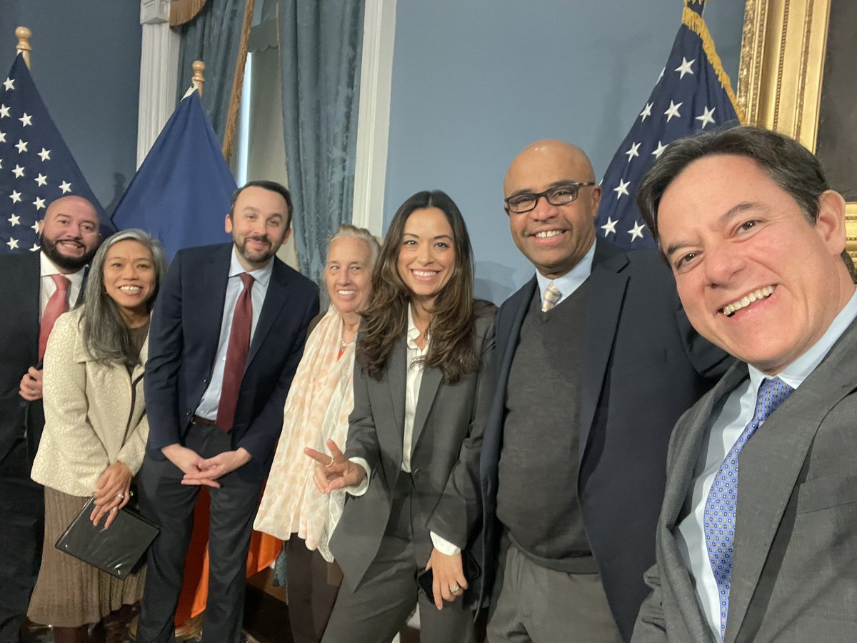 DanGarodnick's tweet image. Bill signing selfie as @NYCMayor gets ready to sign legislation to help effectuate #CityofYes for Housing.