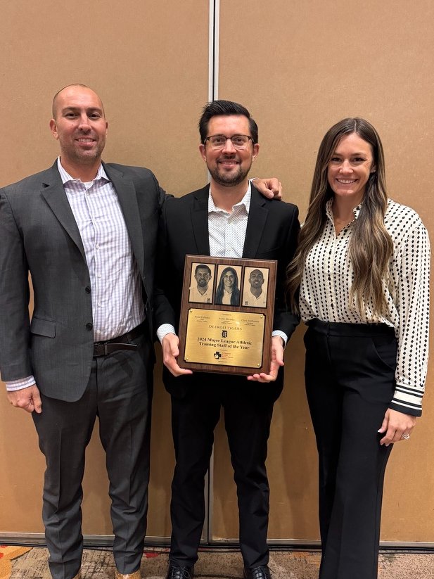 PBATS (@pbats) on Twitter photo A huge congratulations to the <a href="/tigers/">Detroit Tigers</a> athletic training staff on winning the 2024 PBATS MLB Athletic Training Staff of the Year Award!
-Ryne Eubanks (Head Athletic Trainer)
-Kelly Rhoades (Asst. Athletic Trainer)
-Chris McDonald (Asst. Athletic Trainer)
Read more here: A huge congratulations to the <a href="/tigers/">Detroit Tigers</a> athletic training staff on winning the 2024 PBATS MLB Athletic Training Staff of the Year Award!
-Ryne Eubanks (Head Athletic Trainer)
-Kelly Rhoades (Asst. Athletic Trainer)
-Chris McDonald (Asst. Athletic Trainer)
Read more here: