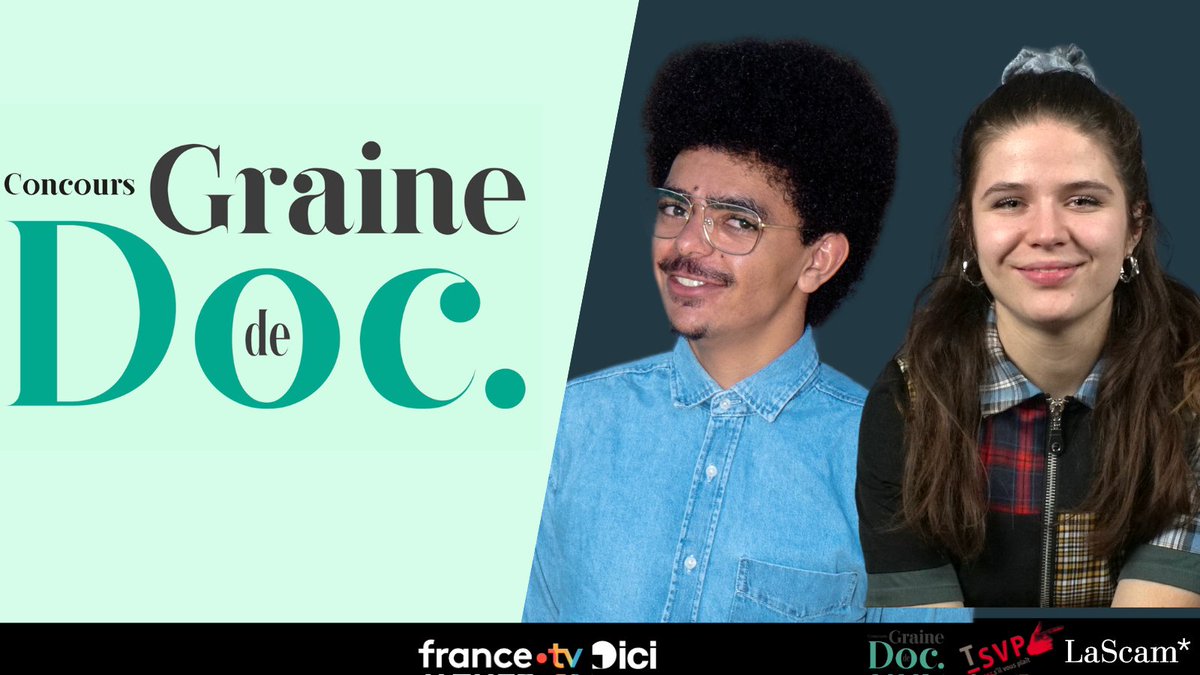 Ce soir, concours #GrainedeDoc 

👉Soutien jeunes talents du #doc &amp; 
👉Lauréats concours accompagnés x la réal. &amp; le financement de leur 1er film
👉Initié par TSVP et soutenu par les antennes régionales <a href="/FranceTV/">France tv</a> et <a href="/webscam/">La Scam</a> 

👉 Lauréats 
2023 Sami Ahmadi
2024 Lucie Fuché