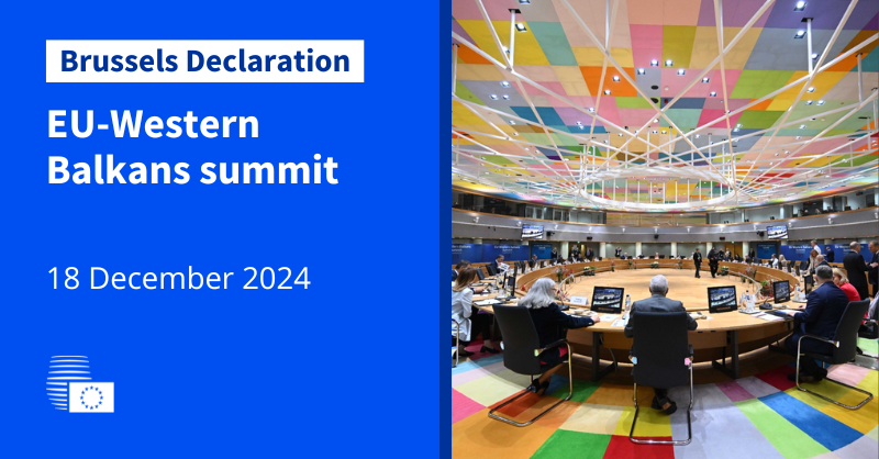EUCouncilPress's tweet photo. Brussels declaration, 18 December 2024 #EUWesternBalkans
Full text ↓
