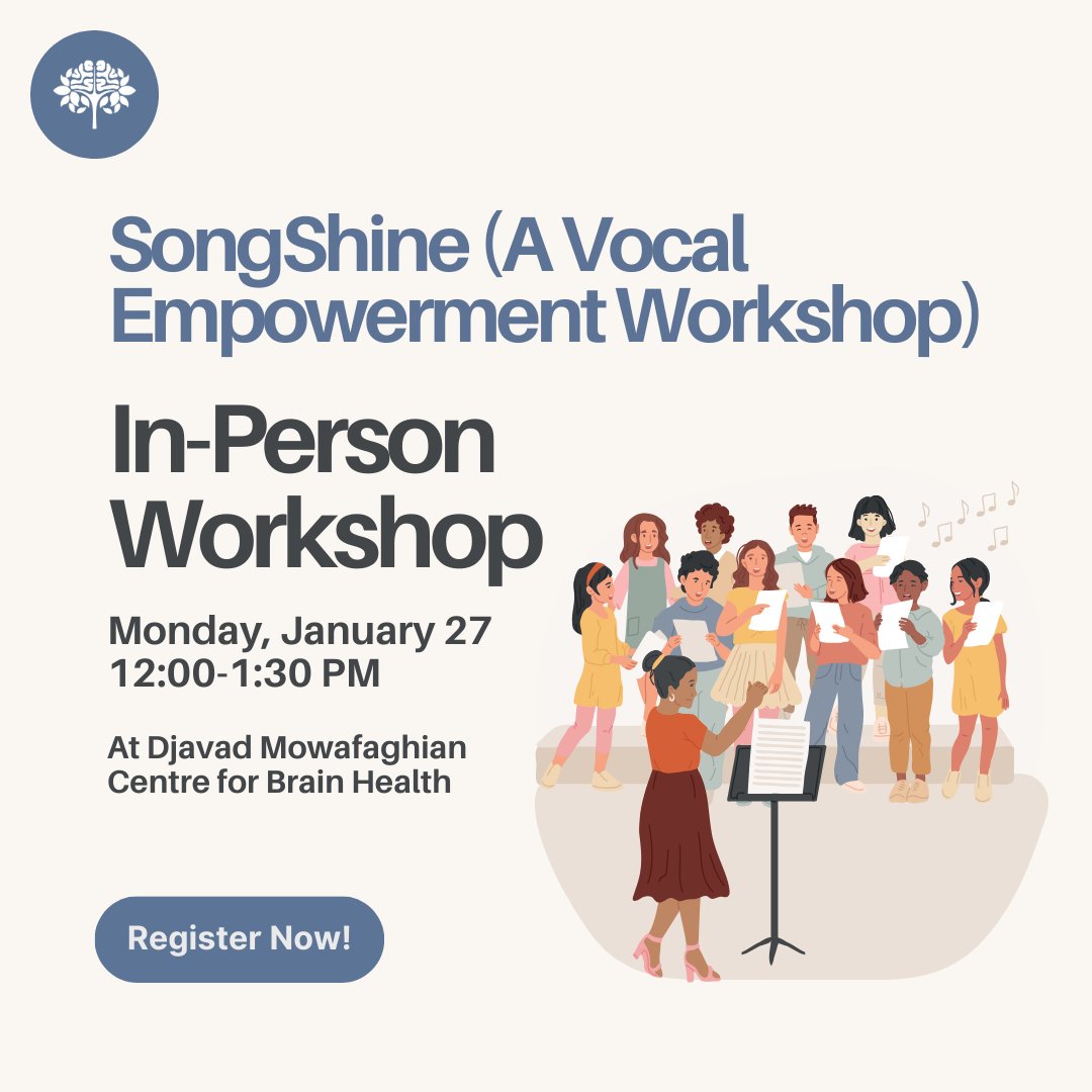 Songshine In-Person Workshop happening on January 27th! We’ll use relaxation techniques, breath exercises, diction work, imagination stimulation, laughter and great songs to help harness the power of the voice, both speaking and singing! 

RSVP: bcbrainwellness.ca/events/in-pers…