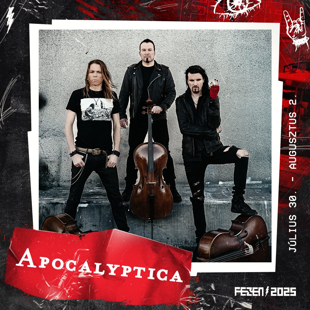 apocalypticafi's tweet image. Mark your festival calendar! Not only in June, but also in July and August 2025, we’re on the road again to burn the festival grounds of Europe with our cello-metal! 🔥🤘Which festivals will you be attending in 2025?

#Apocalyptica #MastersOfRock #WOA25 #Fezen25 #MeraLuna