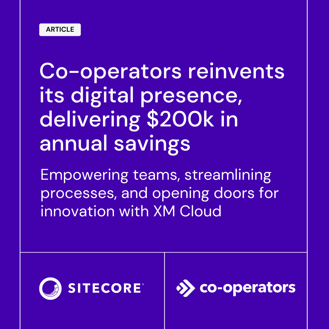 Co-operators has reimagined its digital landscape with XM Cloud! At #SitecoreSYM Kevin Willson with Deloitte , alongside Co-operators’ Mike Bruno and Niki Zahirieh, shared how they’re accelerating growth, streamlining processes, and saving big! 
Read now: siteco.re/4glS4nB