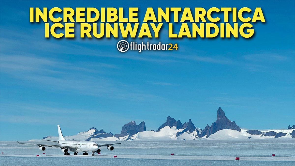 Come for the A340 landing on an ice runway in Antarctica, stay for the delightful procession of ground equipment on skis. youtube.com/watch?v=NzaDOY…
