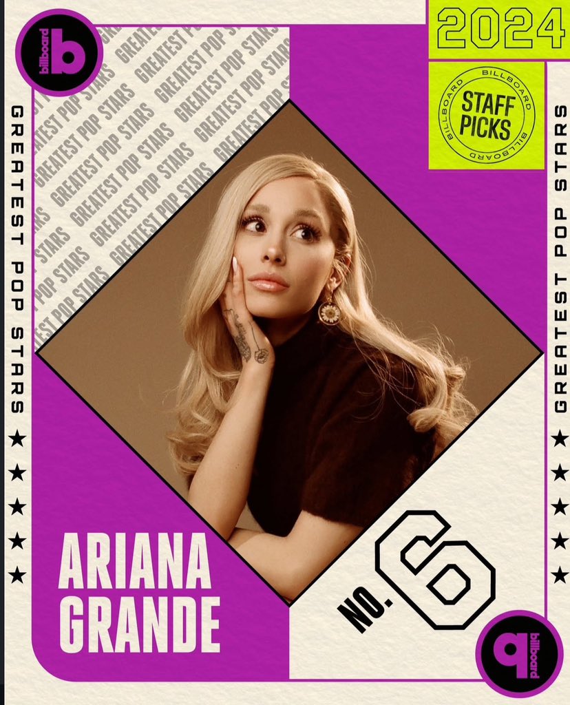 safety_magic's tweet image. Ariana is the 6th Greatest Popstar of 2024 ! 🫧