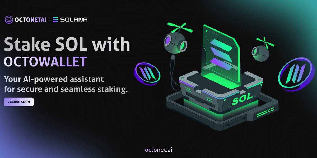 Stake your $SOL effortlessly in one step with the assistance of our AI agent, <a href="/Octoaiwallet/">OctoAIwallet</a> Incoming... #OctonetAI