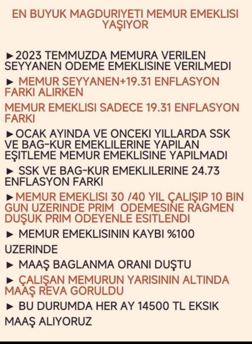 Memur Emeklileri memur sendikalarının bile desteğini alamıyor ki <a href="/halktvcomtr/">Halk TV</a> <a href="/Kahvecibrahim/">İbrahim Kahveci</a> <a href="/SedaSelek1/">Seda Selek</a> <a href="/cafermahiroglu/">Cafer Mahiroglu</a> destek vermemiş çok mu
Çetecilikle suçlamak da işin cabası 
Memur Emeklisi #EmekliMemur #MemurEmeklisineAdalet