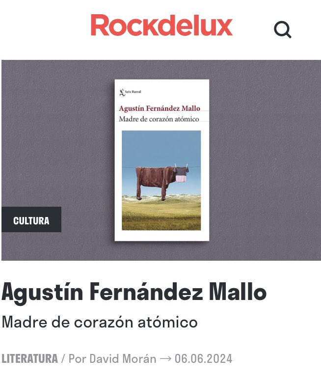 #MadreDeCorazónAtómico en la lista de libros del año de <a href="/rockdelux/">ROCKDELUX</a>, con una magnífica reseña de <a href="/Dmoranb/">David Morán</a> . 
Todo un honor para mi libro. 
En imagen un breve fragmento. 
rockdelux.com/listas/2024--l…