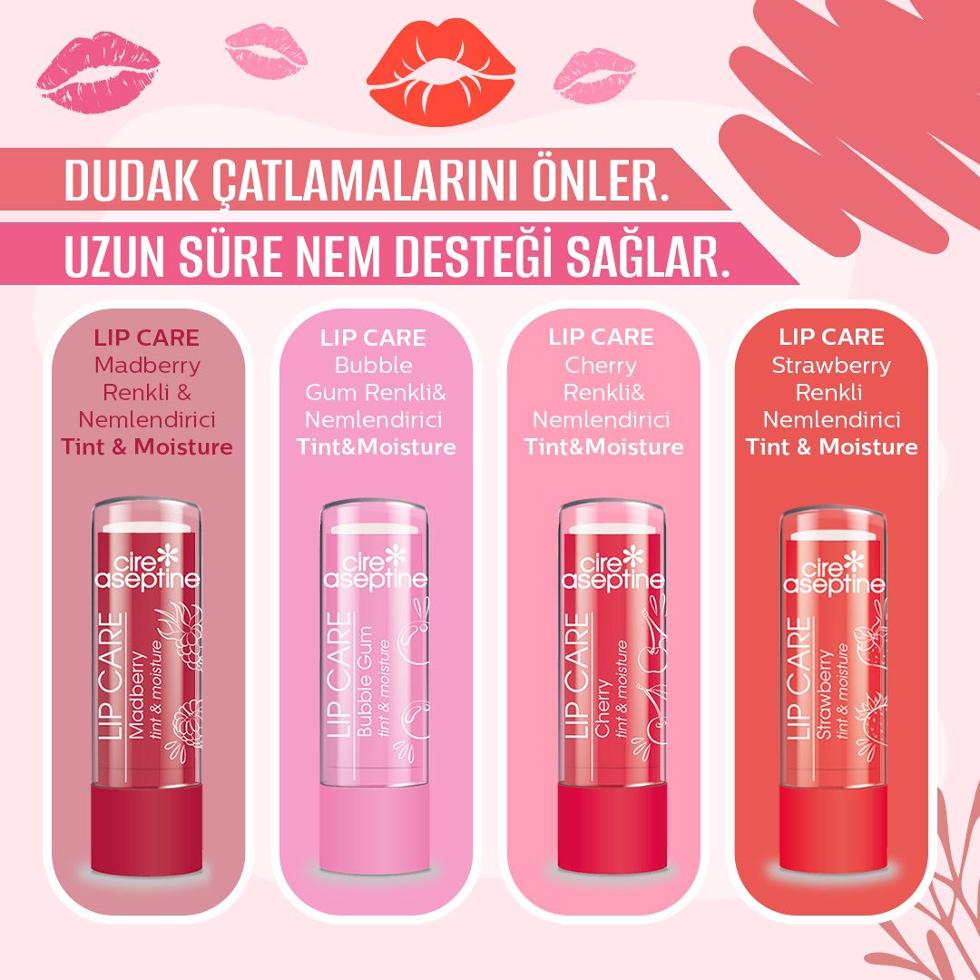 cireaseptinetr's tweet photo. Uzun süre nem desteği sağlayan Cire Aseptine dudak nemlendiricilerinden senin tercihin  hangisi?😍

 #cireaseptine #guzelsecim #lipbalm https://t.co/8Q3SoCyX2s