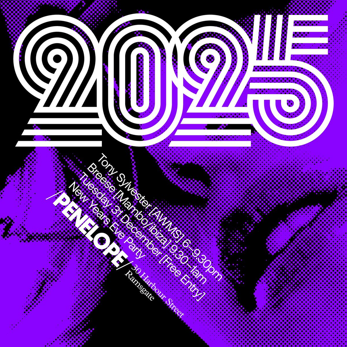 🪩✨ NEW YEAR’S EVE AT PENELOPE!

Tuesday 31st Dec, 4pm–1am

🎶 TONY SYLVESTER (AWMS) 6–9:30pm
Soulful 7” disco &amp; funk classics.

💃🏻 JIM BREESE (Mambo Ibiza) 9:30–1am
Garage House, 90s bangers &amp; US House. @jimbreese

🍾 No fee. No res. Good vibes only! 🪩

#NYE #Ramsgate