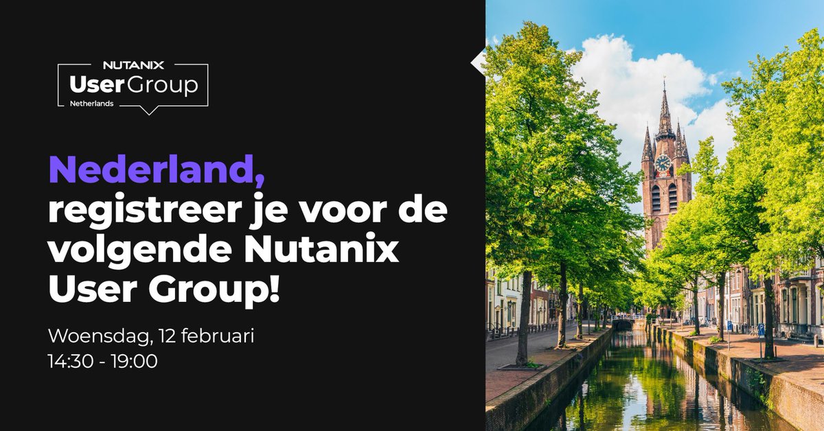📣 Nutanix gebruikers en IT-enthousiastelingen opgelet! Schrijf je in voor de nieuwe editie van de Nutanix User Group, bij de Gemeente Delft op 12 februari. Ontvang waardevolle inzichten rechtstreeks van gebruikers, die hun ervaringen zullen delen. 👉  event.nutanix.com/nugnederlandfe…