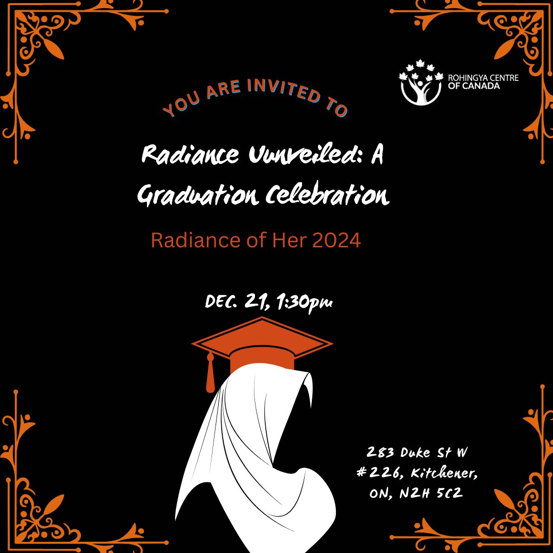 🎓✨ Radiance Unveiled: Graduation Celebration 
📅 Dec 21, 2024
🎉 Join us to honor achievements, build connections, and create lasting memories with fun, food, and joy!

A huge thanks to team for making this event possible. Let’s make it unforgettable! ✨