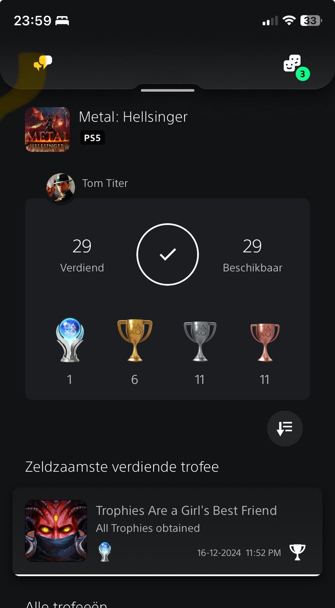 Platina trophy 🏆 81:

Metal: Hellsinger 

This game was way more fun then I expected. I discovered this game 48 hours before it got delisted from the ps plus catalog.

#trophyhunter #PlayStationTrophy #platinum