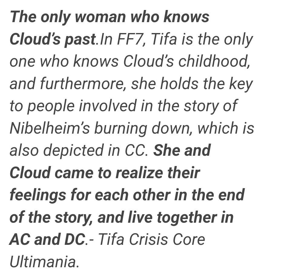 StygianSis's tweet image. Aerith, now mom and sister to Cloud 😂😂😂

And while Tifa is said to be a motherly character, she is also explicitly stated and shown to have a romantic relationship with Cloud.

Mutually and from SE, THAT is the diff! And Cloud didn't call Tifa mom! 😂 #NiceTry
