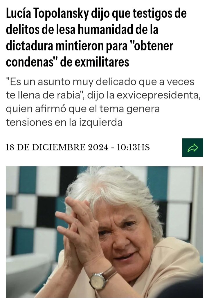 Este tipo de declaración (una más de las muchas) buscan deslegitimar la lucha por verdad, juicio y castigo; y ningunear lo poco que se logró. En definitiva mantener la impunidad. 
Aunque también suena a pacto con Manini para liberar a los "pobres viejitos".