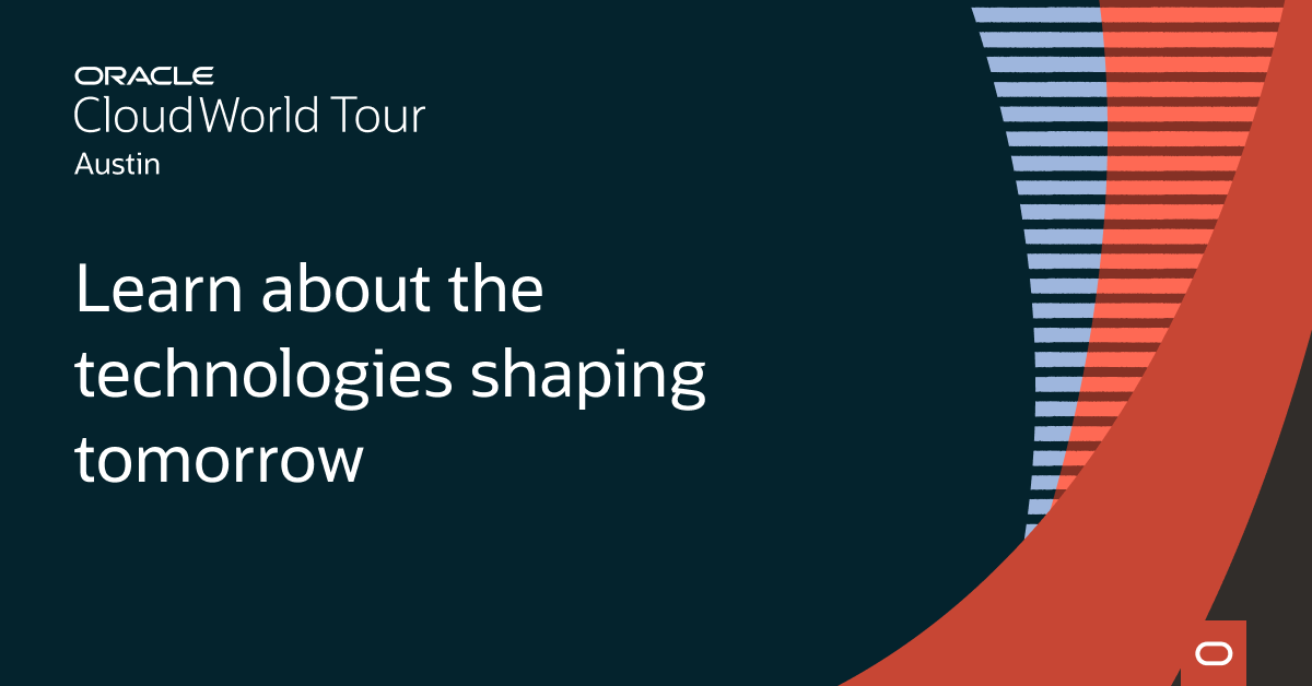 JohnRSIII's tweet photo. Tap into the transformative power of @Oracle’s latest solutions—from #AI apps to hybrid clouds. Explore the #CloudWorld Tour Austin sessions and register today: https://t.co/tlQIGR4aIU https://t.co/EeyLATjpPH