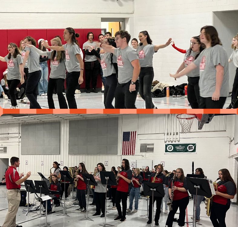 The Chamber Singers, Show Choir and Jazz Band spread some holiday cheer at the elementary schools today. Our Holiday Concert is tomorrow evening at 7pm on the Commons!