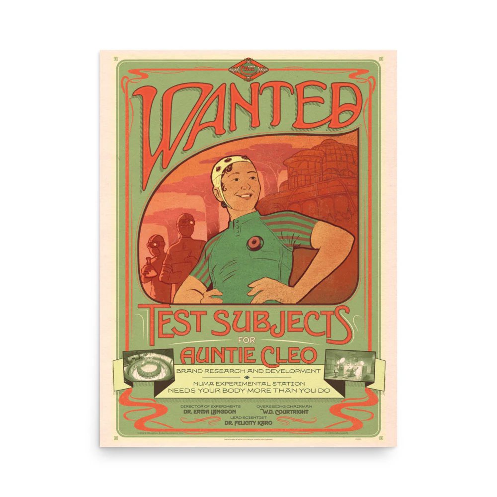 Auntie Cleo's Recruitment Poster is now available in the Xbox Gear Shop!
gear.xbox.com/collections/th…

Please note that stolen property, trademark abuse, and misappropriation of company property will result in a fee of 75 bits.*

*This is not a real legal line.