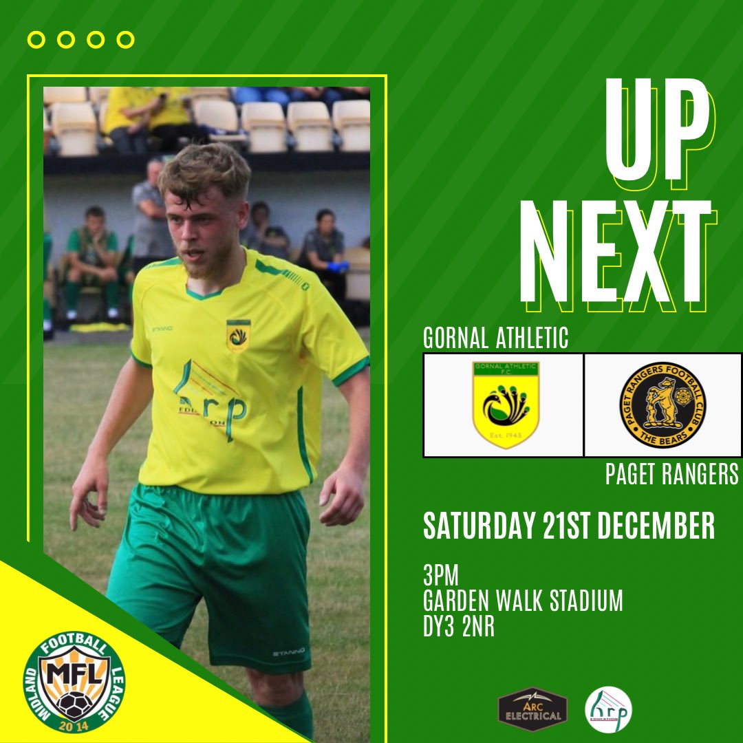 UP NEXT

We return to Garden Walk after what feels like forever for some Midland League action 🦚

We host Paget Rangers on Saturday, 3pm kick off. Come and get behind the lads!

🎟️ Adults £7, Concessions £5
🍔 Bar &amp; food from 1:30pm