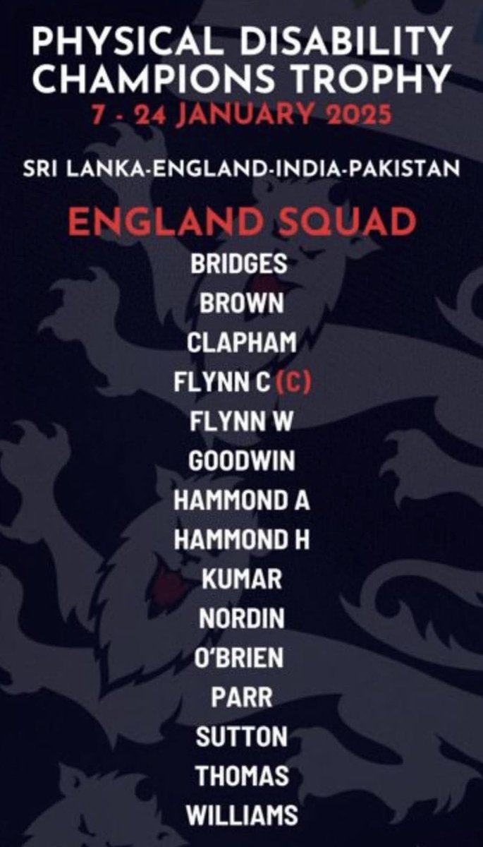 Scholes CC (@scholescc) on Twitter photo Congratulations and good luck to our own <a href="/LMThomas7/">Liam Thomas</a> who has been selected in a 15 man squad for the England Men’s PD Team for their upcoming Quad series against Sri Lanka, India & Pakistan in the new year. Congratulations and good luck to our own <a href="/LMThomas7/">Liam Thomas</a> who has been selected in a 15 man squad for the England Men’s PD Team for their upcoming Quad series against Sri Lanka, India & Pakistan in the new year.