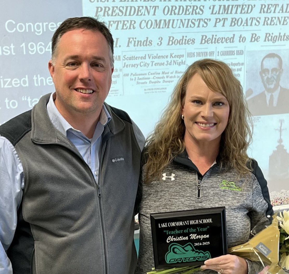 LCHSGators's tweet photo. Congratulations to Christina Morgan for being selected as DeSoto County Schools Teacher of the Year! We are so incredibly proud of you. @LCHSGators #TeamDCS https://t.co/7wO6GZtVQH