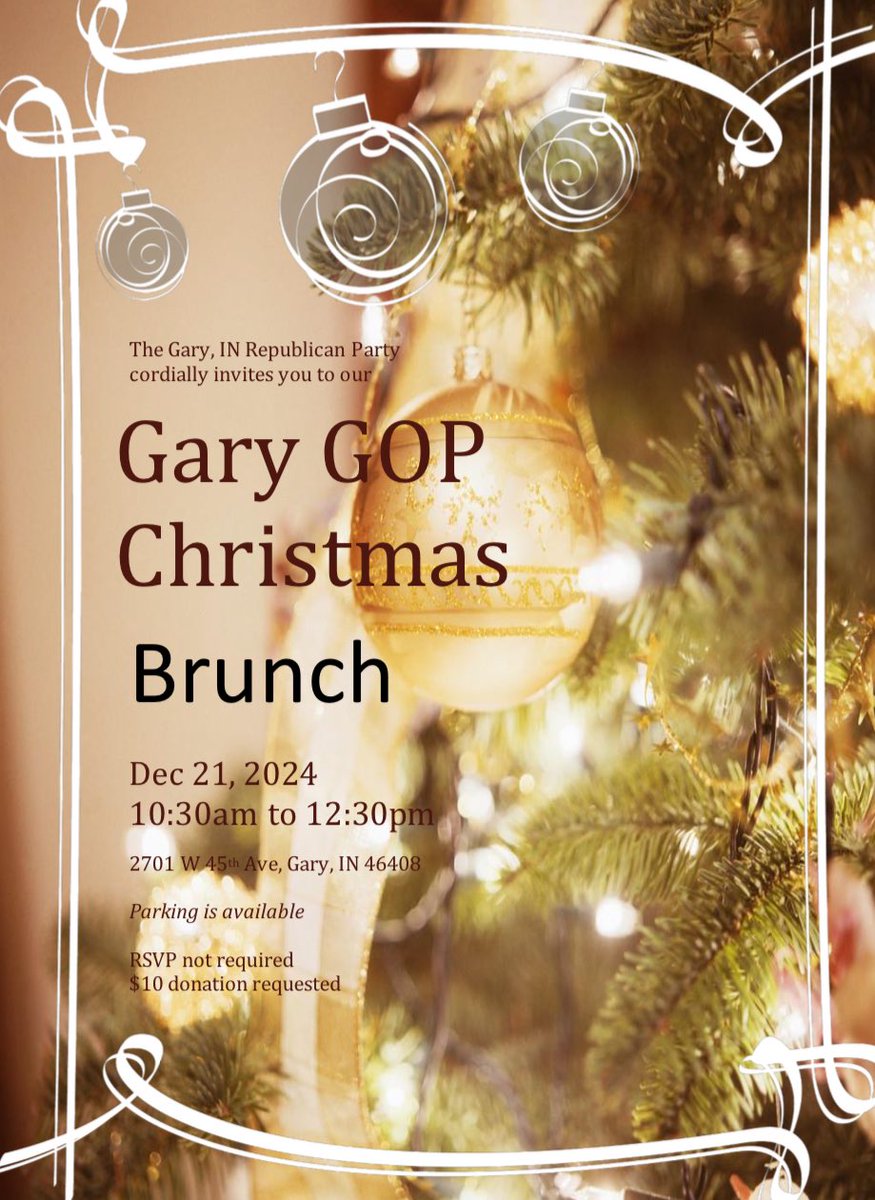 prestonruby1's tweet image. Gary, Indiana GOP 
Annual Christmas Brunch