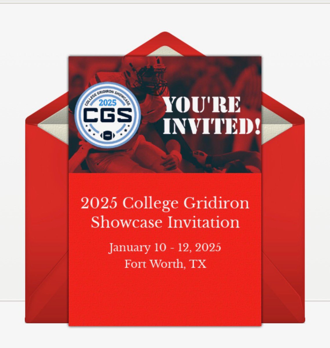 TheeOfficialJG's tweet photo. Blessed to receive an invite to the College Gridiron Showcase‼️🙏🏾 @CGSAllStar https://t.co/1g5hcouKk7