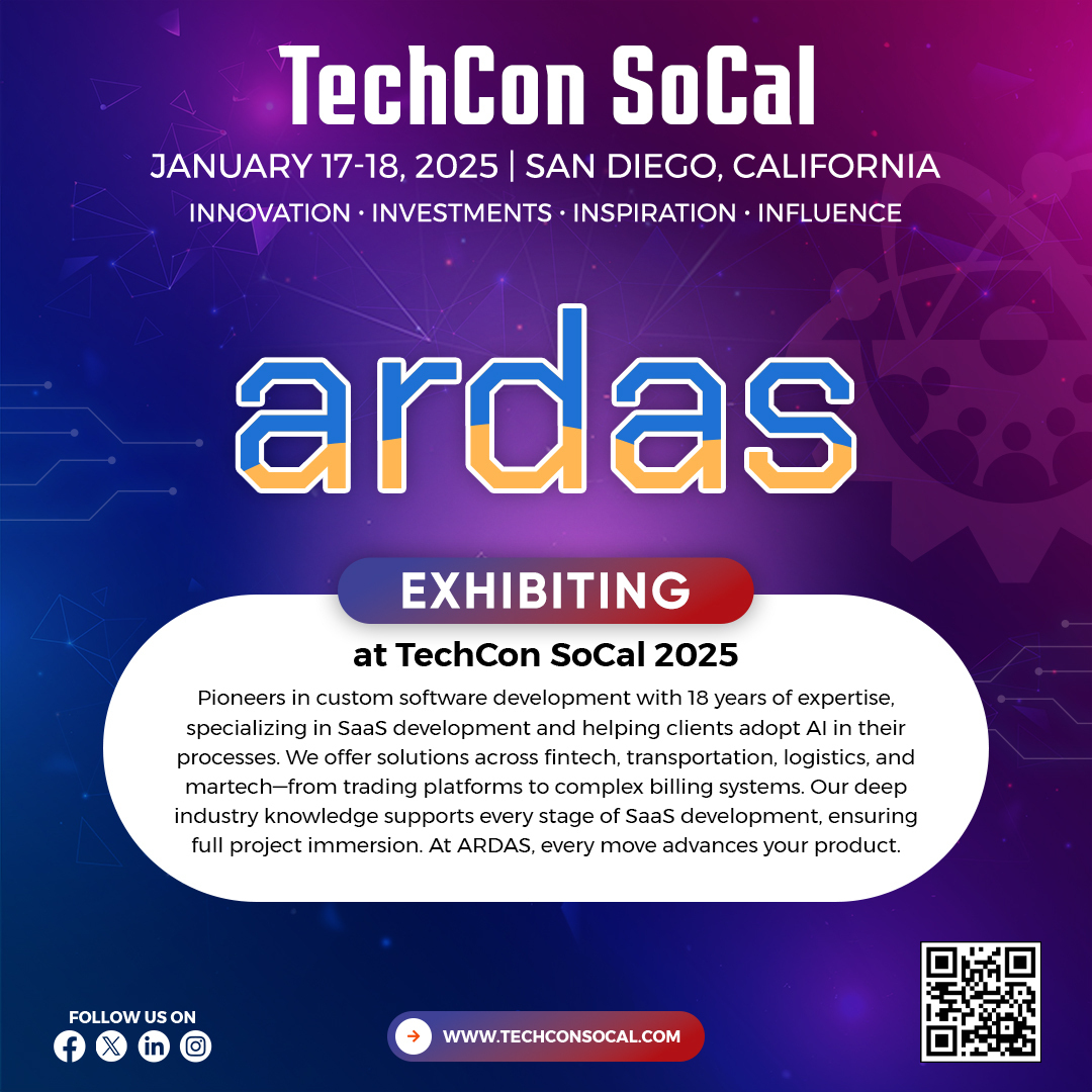 ryzhokhin's tweet photo. #TechConSoCal2025 is almost here! Join us Jan 17-18 in San Diego for AI, Digital Health, and Fintech tracks featuring top minds, panels, and startup showcases.

P.S. Ardas will be there! Stop by our booth for a chat.

#TechConference #InnovationSummit #Networking https://t.co/d7Mbtkrk30