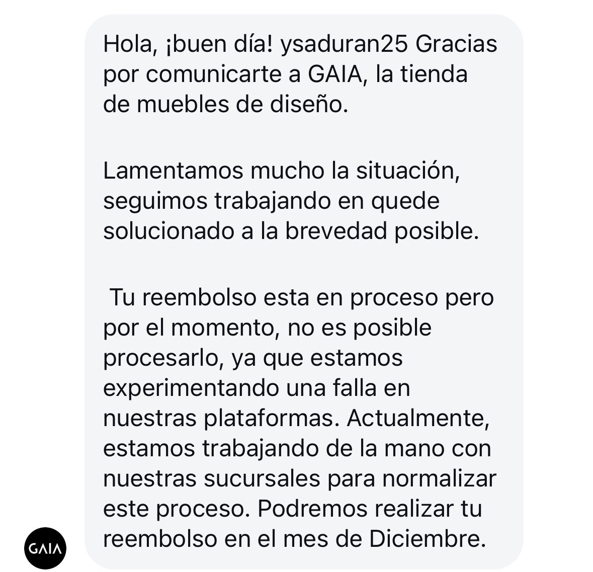 IsabelDuran25's tweet photo. @gaiadesignmx LLEVÓ MESES ESPERANDO MI REEMBOLSO Y SIGUES SIN DARME UNA SOLUCIÓN ESTÁS EN LA QUIEBRA O PORQUE NO ME HACES ÉL REEMBOLSO. SON UNOS TIMADORES!! https://t.co/sRIQ8XYwvg
