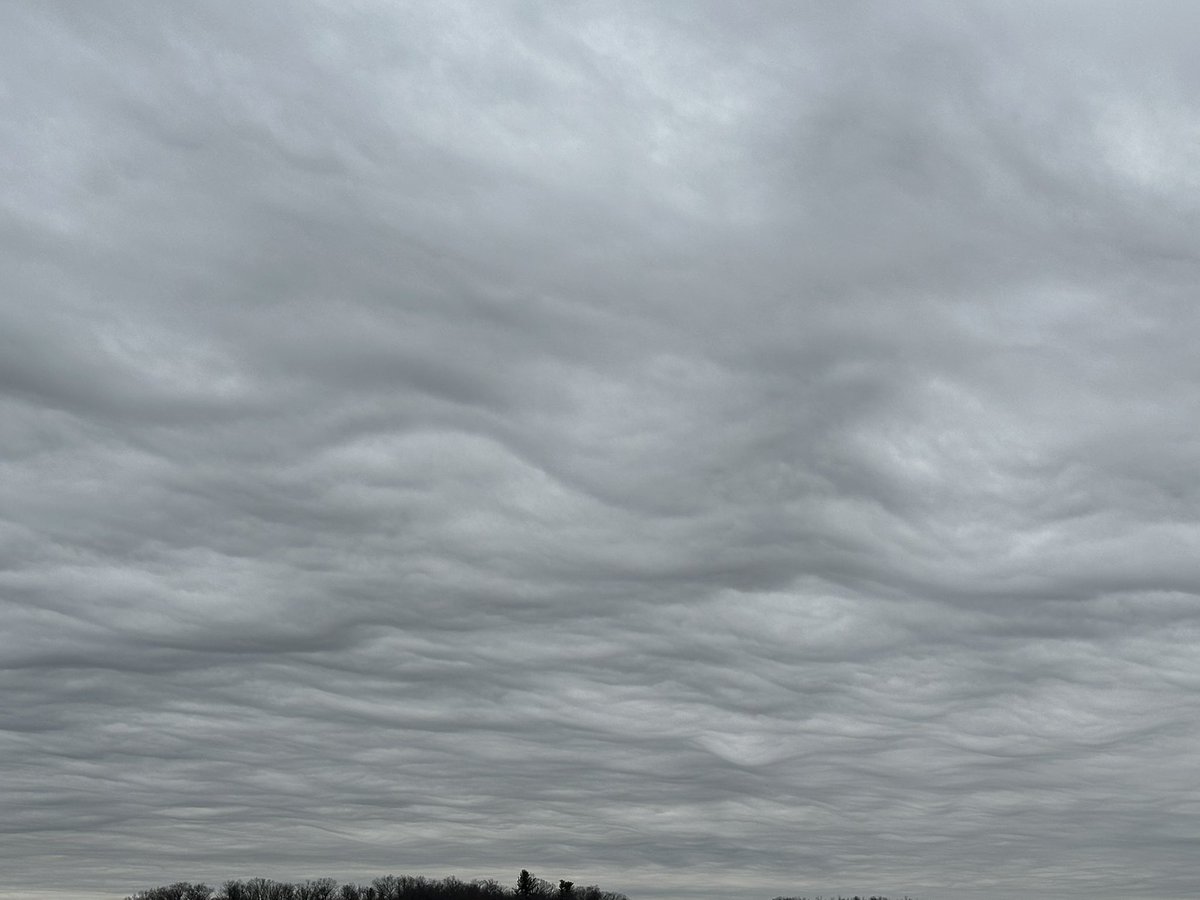 JustinWeather's tweet photo. Amazing Undulatus Asperatus I saw this afternoon. 
These waves under the belly of a cloud deck ahead of the rain and cold front. 
Often with gravity waves and look like waves in the sky. 
These were added to The International Cloud Altas in 2017
#coolclouds
#aperatas https://t.co/qJAQ1fKQcF