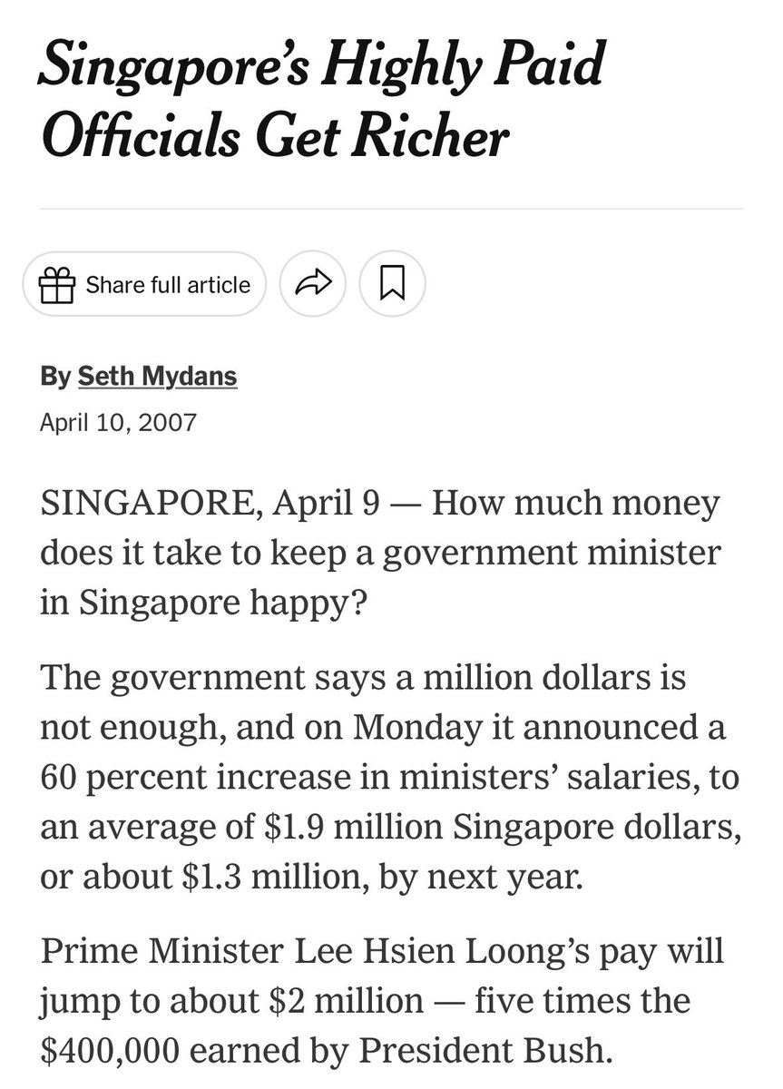 AlecStapp's tweet photo. Singapore pegs the salaries of government officials &amp; top civil servants to the money they might earn at the top of the private sector.

Coincidentally, Singapore also has one of the most efficient &amp; effective governments in the world. https://t.co/RkUu4T4JFV
