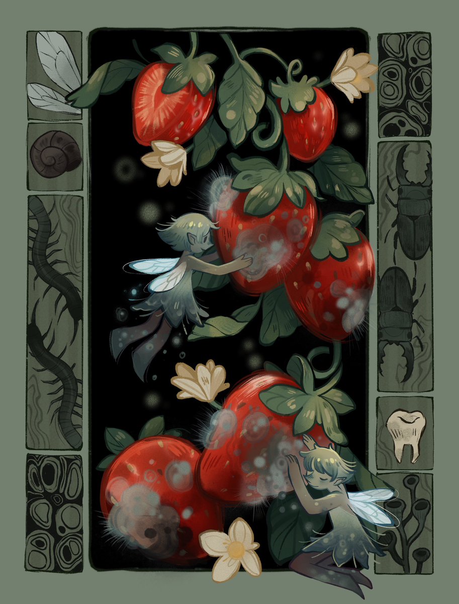 Mold fairies🍓 

Like normal fairies, but instead of pixie dust they leave trails of mold spores.