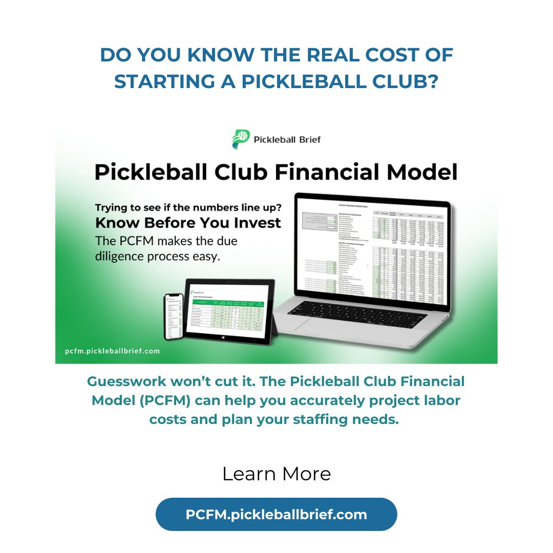 With the PCFM, you’ll get accurate insights to manage costs and keep your pickleball club running smoothly. 
Learn more here: pcfm.pickleballbrief.com
#sport #pickleball #pickleballusa #management #pickleballbusiness #business #b2b #indoorpickleball #clubmanagement