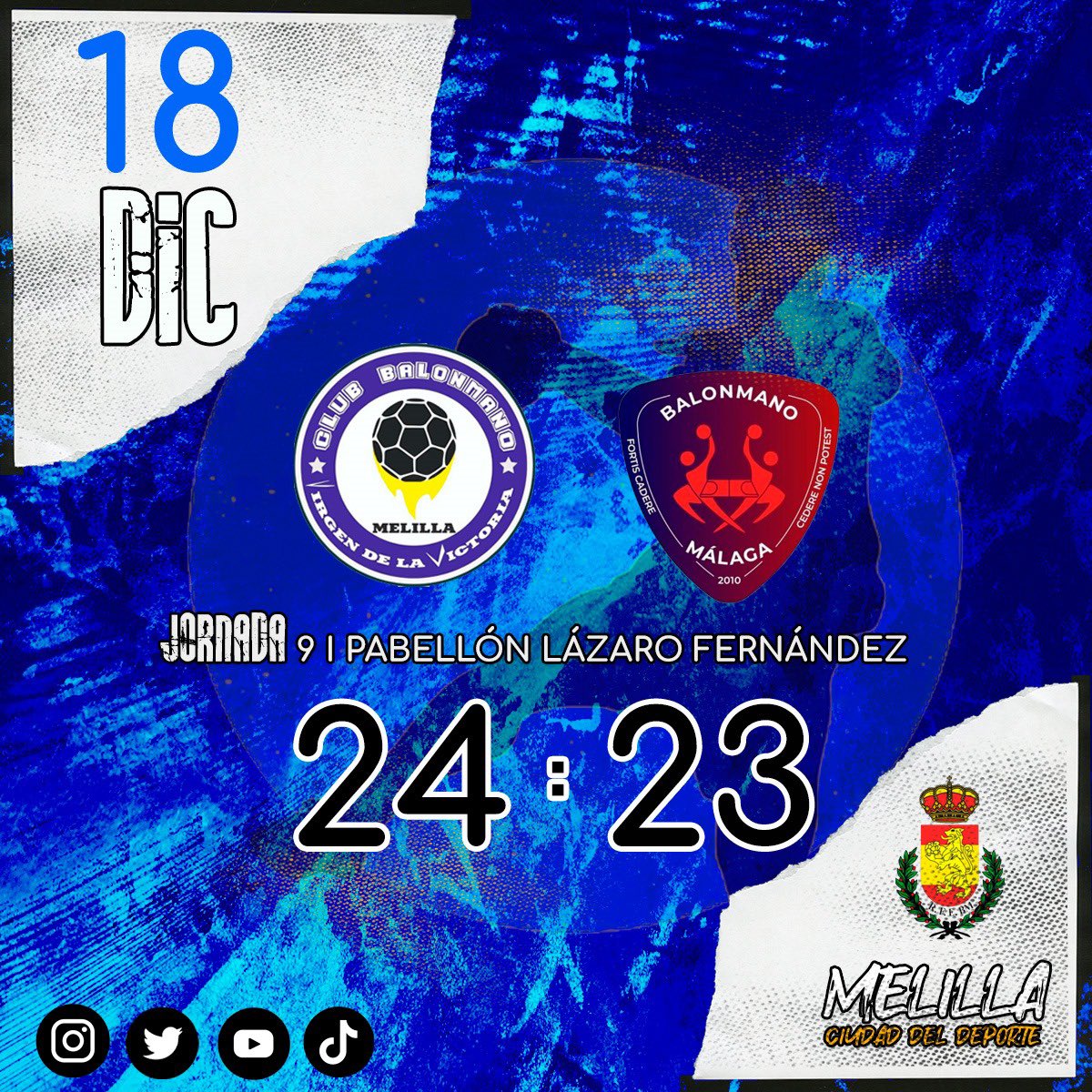 🔵🟡 ¡Victoria sufrida y con remontada incluida! 💪

Nos llevamos un disputadísimo partido donde nunca dejamos de creer. ¡Gran trabajo de ltodo el equipo!

1,2,3… ¡A por todas, melillenses! 💙💛
