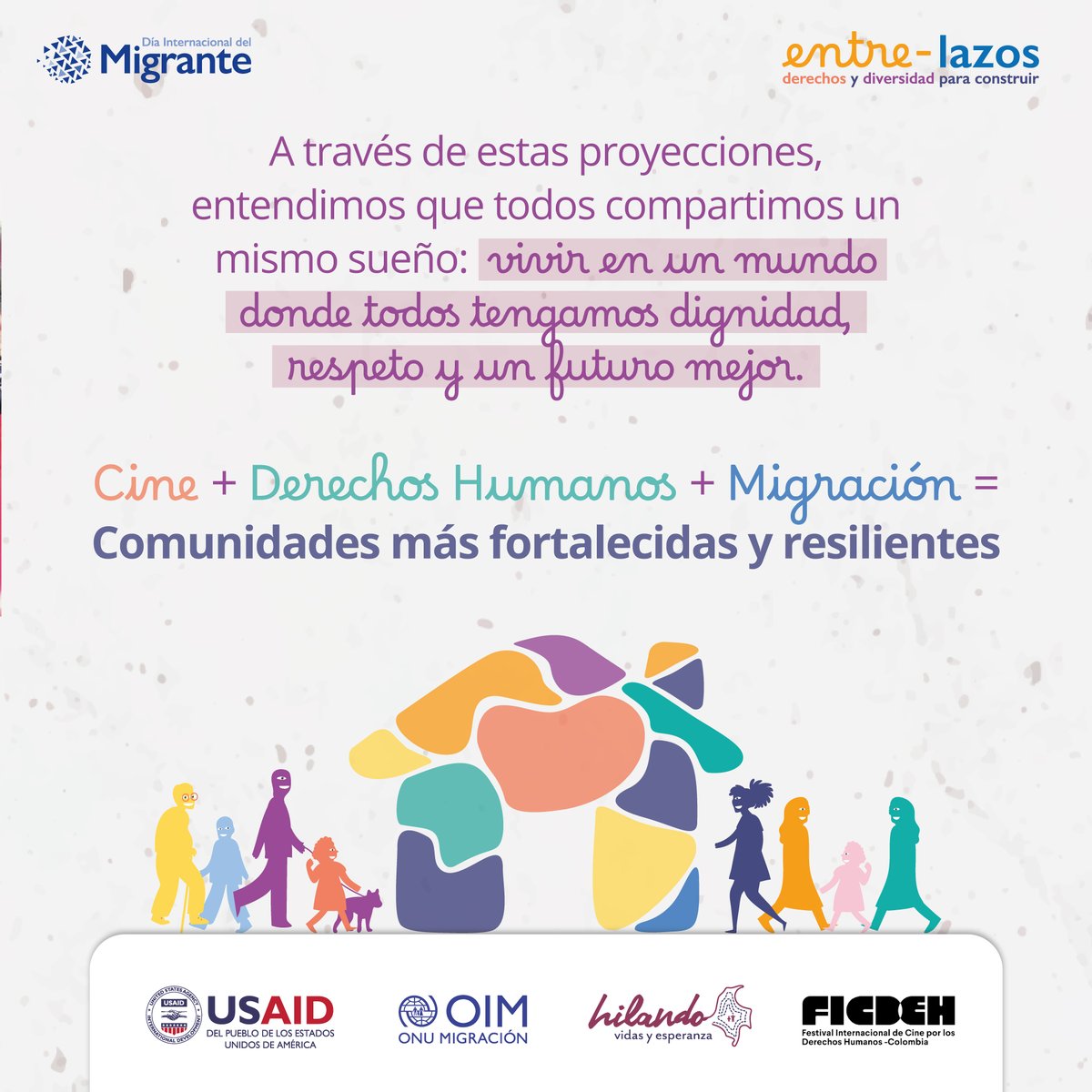 Las proyecciones visibilizaron la importancia de la unión y la diversidad para construir. 💙👉🏽

#HilandoComunidades
