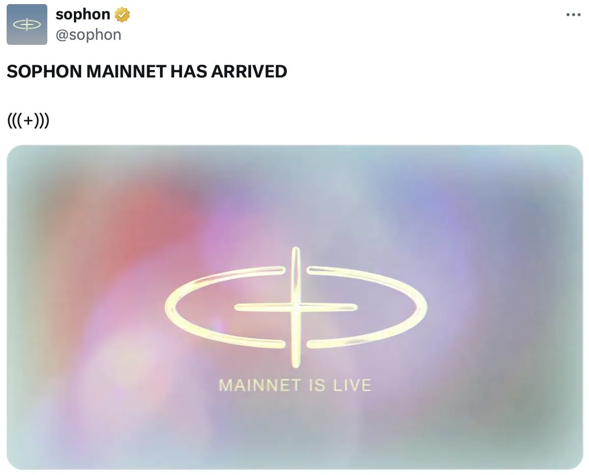 ICODrops's tweet image. .@sophon mainnet has arrived 

x.com/sophon/status/…