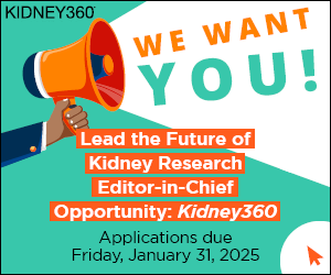 The American Society of Nephrology seeks applications for Editor-in-Chief of Kidney360, one of three journals in the ASN portfolio which also includes JASN and CJASN.  

Learn more about the position and the application process here: journals.lww.com/asnjournals/pa…