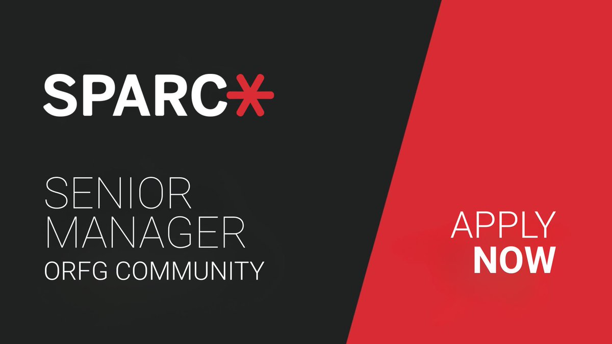 SPARC (@sparc_na) on Twitter photo We’re hiring a new Senior Manager of the Open Research Funders Group (ORFG) Community. Apply today or share this post with your network. Click here for job description & details: sparcopen.org/who-we-are/car… We’re hiring a new Senior Manager of the Open Research Funders Group (ORFG) Community. Apply today or share this post with your network. Click here for job description & details: sparcopen.org/who-we-are/car…
