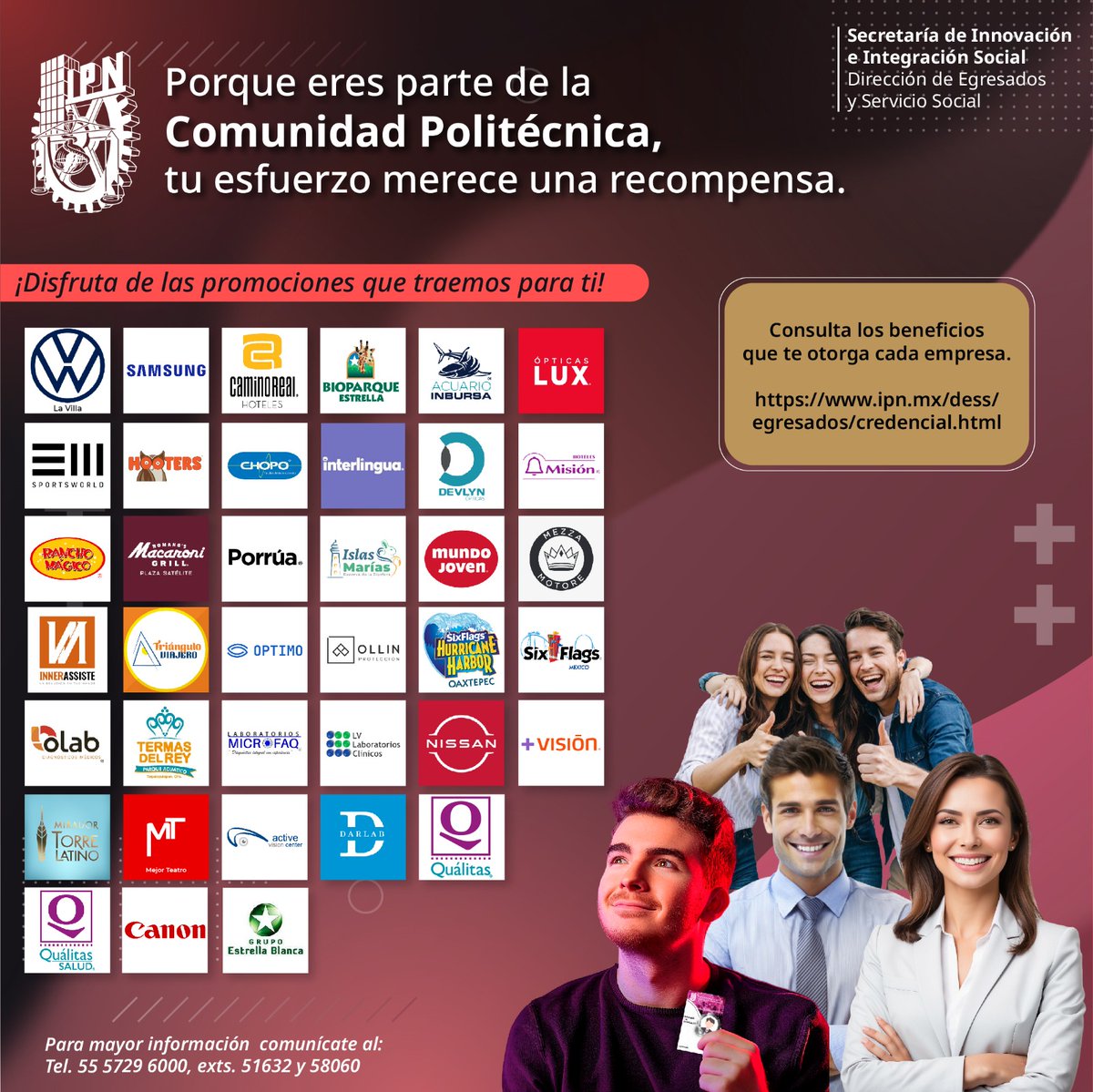 #SoyIPN | Cada vez son más las empresas que ofrecen descuentos y promociones para nuestros egresados, tramita tu credencial y conoce los beneficios que tienes por ser #PolitécnicoDeCorazón 🪪  ♥️
ipn.mx/dess/egresados…