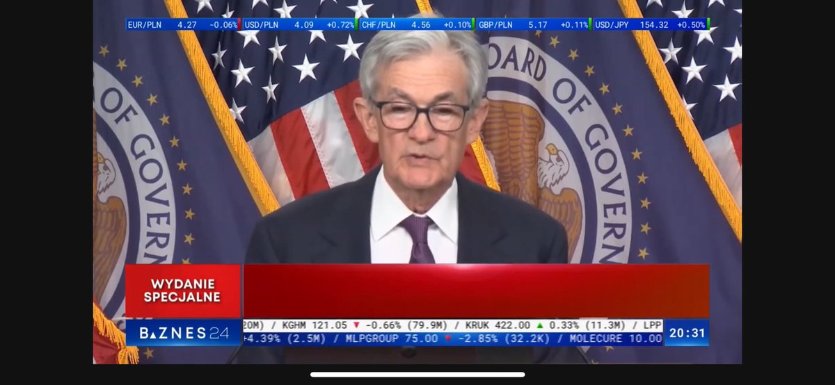 Jerome Powell w BIZNES24. Dzisiejsza konferencja szczególnie ważna: jakie ryzyka u progu prezydentury DTrumpa widzi FED?