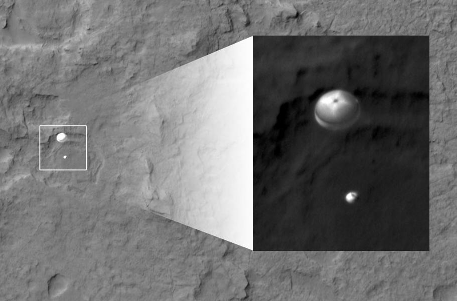 NASA Solar System (@nasasolarsystem) on Twitter photo Here are some more examples of when one space robot photographed another 🤖📸🤖
In 2012, Mars Reconnaissance Orbiter caught the moment <a href="/MarsCuriosity/">ARCHIVED - Curiosity Rover</a> was descending to the surface by parachute. Here are some more examples of when one space robot photographed another 🤖📸🤖
In 2012, Mars Reconnaissance Orbiter caught the moment <a href="/MarsCuriosity/">ARCHIVED - Curiosity Rover</a> was descending to the surface by parachute.