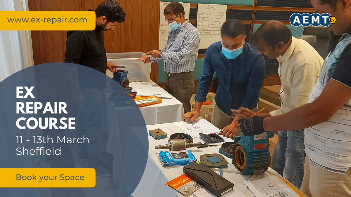 We will be delivering our Ex Repair Training Course from 11 - 13th March in Sheffield UK.

For more information or to book, visit: ow.ly/s1jq50UtEE8