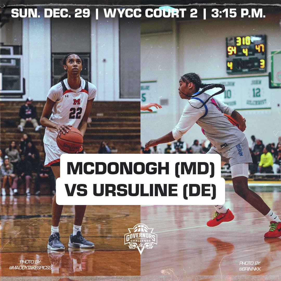 Governors Challenge (@govchallenge) on Twitter photo Matchup to watch ⏱️
<a href="/McDonoghGVBB/">McDonogh Girls’ Basketball</a> VS <a href="/UARaidersHoops/">Ursuline Academy Basketball</a>
Sunday, Dec. 29 | WYCC Court 2 | 3:15 p.m.
#RiseToTheChallenge Matchup to watch ⏱️
<a href="/McDonoghGVBB/">McDonogh Girls’ Basketball</a> VS <a href="/UARaidersHoops/">Ursuline Academy Basketball</a>
Sunday, Dec. 29 | WYCC Court 2 | 3:15 p.m.
#RiseToTheChallenge