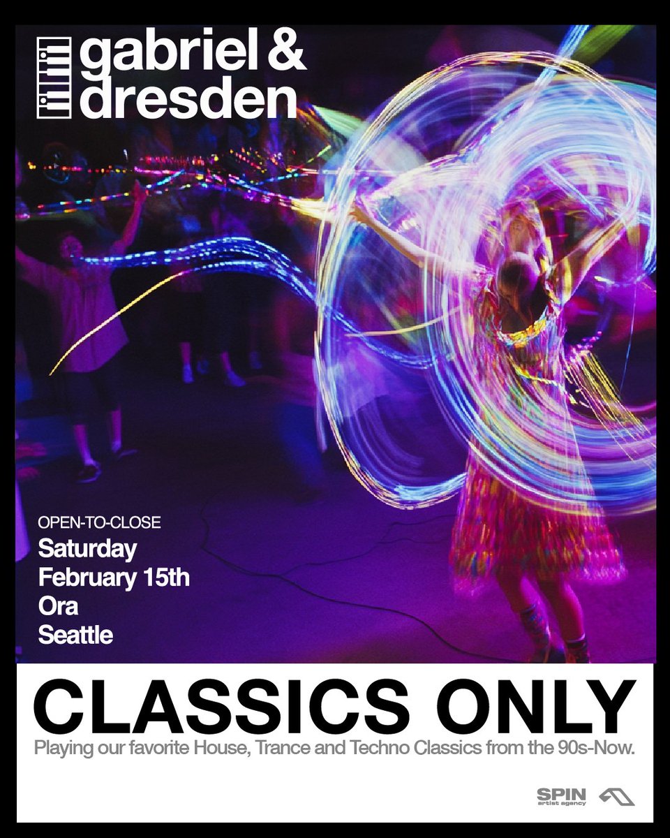 Oraseattle (@oraseattle) on Twitter photo Join us at <a href="/oraseattle/">Oraseattle</a> with <a href="/GabrielNDresden/">Gabriel & Dresden</a>
Feb 15-2025 CLASSICS OPEN TO CLOSE SET.
#oraseattle #gabrielndresden #trancefamily #trance #Classics #housemusic #techno #Seattle #Washington Join us at <a href="/oraseattle/">Oraseattle</a> with <a href="/GabrielNDresden/">Gabriel & Dresden</a>
Feb 15-2025 CLASSICS OPEN TO CLOSE SET.
#oraseattle #gabrielndresden #trancefamily #trance #Classics #housemusic #techno #Seattle #Washington