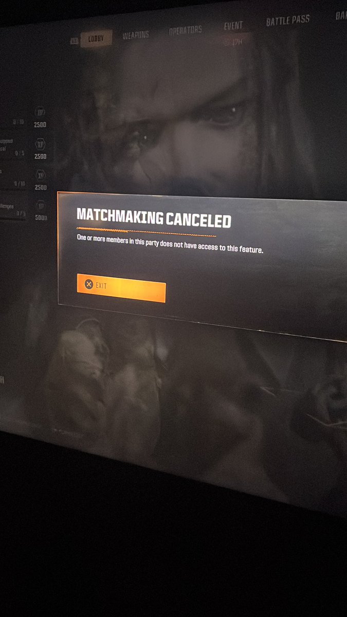 jbug145's tweet photo. @CallofDuty what is this shit?? 3 days straight now I can’t play a game that I paid $70 for. Ridiculous https://t.co/y9tEnX43Hv
