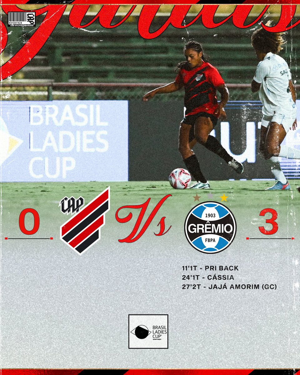 Apito final no Canindé.

Na próxima sexta-feira (20), às 16h, as #GuriasFuracão encerram a participação na #BrasilLadiesCup diante do Sport.