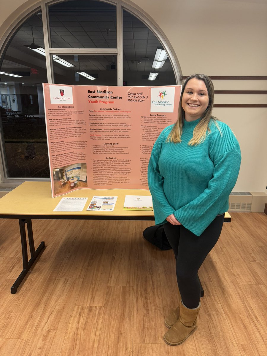 Another proud coach moment listening to <a href="/DuffTatum/">Tatum Duff</a> talk about her semester at the East Madison Community Center! #StudentAthlete 🫶🏻