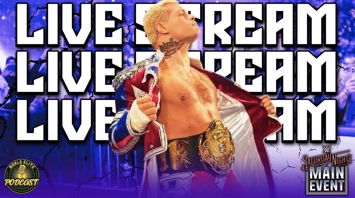 WorldElitePod's tweet photo. TOMORROW!! 🚨🔜

Join us @ 7:30PM CST as we welcome in Blaine from @belly2backpod for a fun show!

Topics include:
🟡 #SNME &amp; #TNAFinalResolution
🟡 The Winged Eagle Title
🟡 The cryptic logo on #WWERaw 🤔 
🟡 and more

Where to watch: https://t.co/PZK8OW5m63 https://t.co/Gw89mspYEm